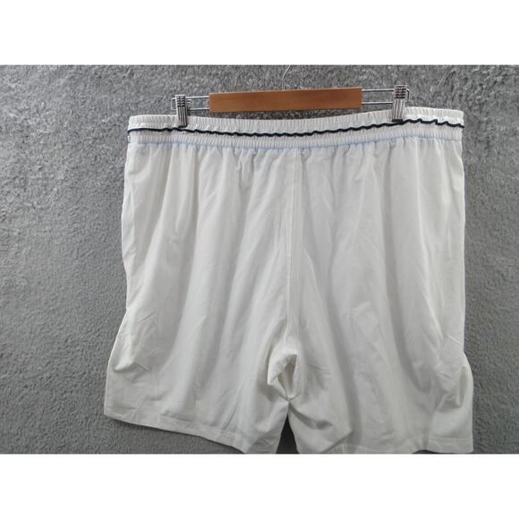NWT Sergio Tacchini TCP Shorts Mens Size 4XL Mesh Lined WHITE NAVY BLUE Shorts - Picture 9 of 13